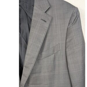 Ermenegildo Zegna Trofeo‎ Milano Gray Plaid Wool Blazer Made in Italy Size 56R